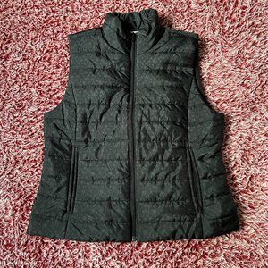 Black floral puffer vest size medium